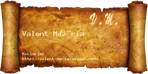 Valent Mária névjegykártya