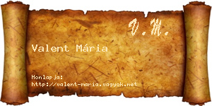 Valent Mária névjegykártya