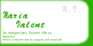 maria valent business card
